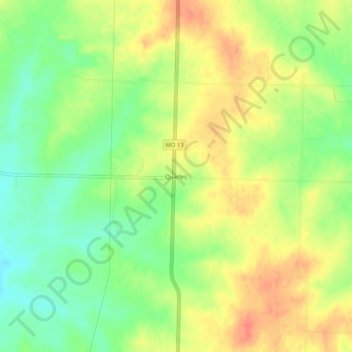 Quarles topographic map, elevation, terrain