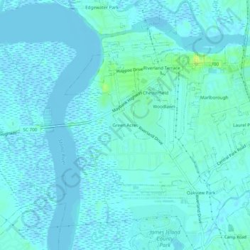 Green Acres topographic map, elevation, terrain