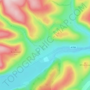 Dryhope topographic map, elevation, terrain