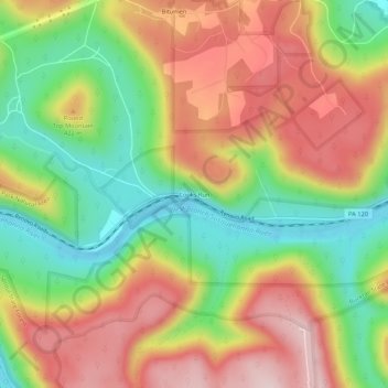 Cooks Run topographic map, elevation, terrain