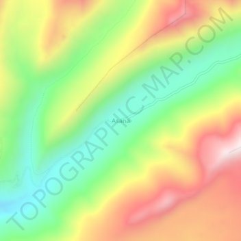 Asana topographic map, elevation, terrain