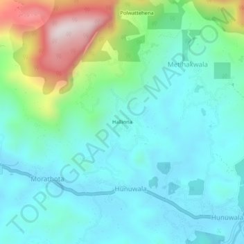 Hallinna topographic map, elevation, terrain