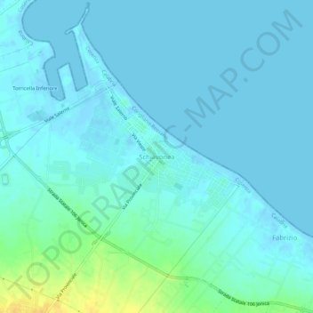 Schiavonea topographic map, elevation, terrain