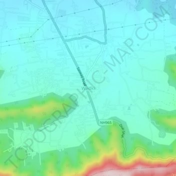 Wadki topographic map, elevation, terrain