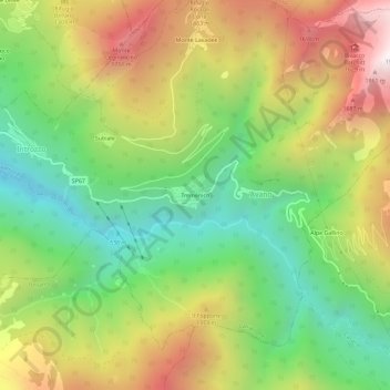 Tremenico topographic map, elevation, terrain