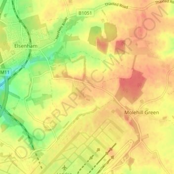 Gaunt's End topographic map, elevation, terrain