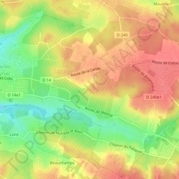Le Tasta topographic map, elevation, terrain