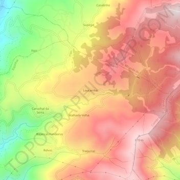 Louçainha topographic map, elevation, terrain