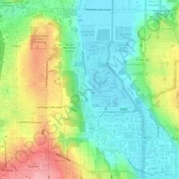 Earlmont topographic map, elevation, terrain