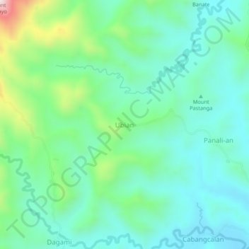 Ubian topographic map, elevation, terrain