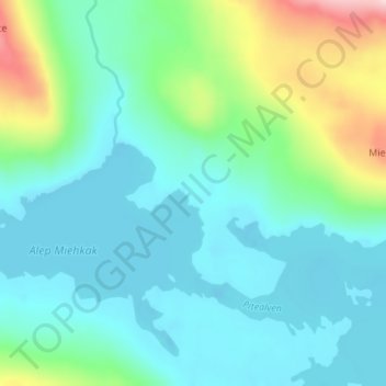 Miekak topographic map, elevation, terrain