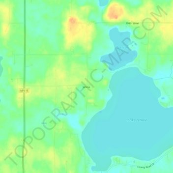 Jennie topographic map, elevation, terrain