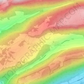 Plagne topographic map, elevation, terrain