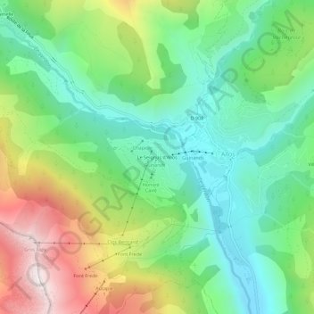 Le Seignus d'Allos topographic map, elevation, terrain