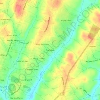 Fox Valley topographic map, elevation, terrain