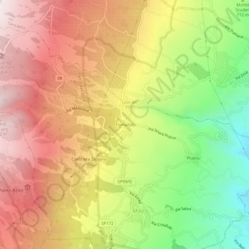 Fornazzo topographic map, elevation, terrain