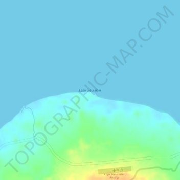 Cape Gloucester topographic map, elevation, terrain
