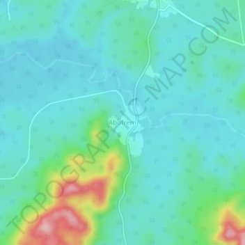 Abofrem topographic map, elevation, terrain