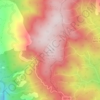 Monte Pecoraro topographic map, elevation, terrain