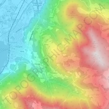 Grignaghe topographic map, elevation, terrain