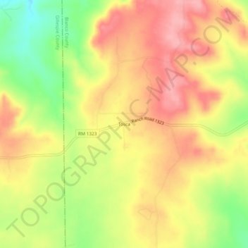 Tosca topographic map, elevation, terrain