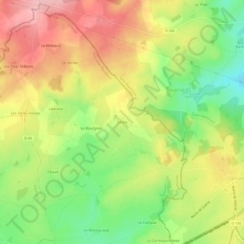 La Vie topographic map, elevation, terrain