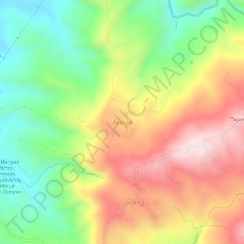 Arosip topographic map, elevation, terrain