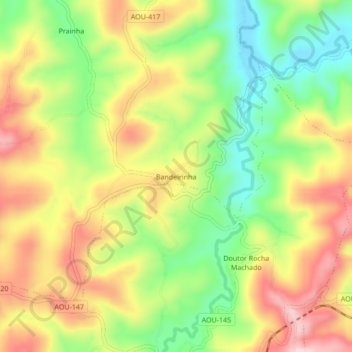 Bandeirinha topographic map, elevation, terrain