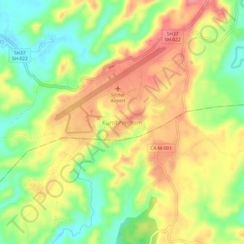 Kumbhirgram topographic map, elevation, terrain