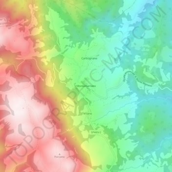 Montemartano topographic map, elevation, terrain