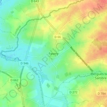 Fesmy topographic map, elevation, terrain