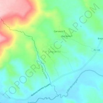 Por Enquanto topographic map, elevation, terrain