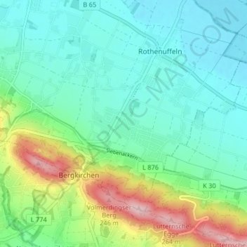 Griepshop topographic map, elevation, terrain