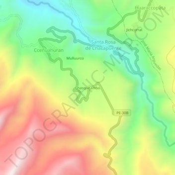 Chasquitambo topographic map, elevation, terrain