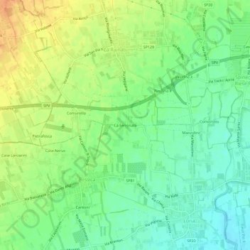 Cà Ferronato topographic map, elevation, terrain