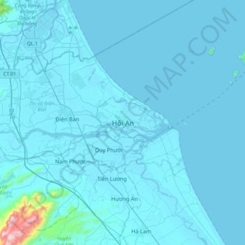 Hoi An topographic map, elevation, terrain