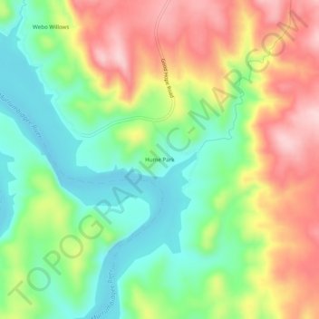 Hume Park topographic map, elevation, terrain