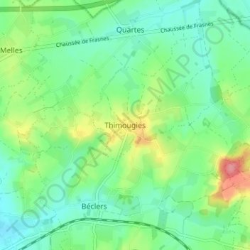Thimougies topographic map, elevation, terrain
