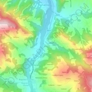 Recesio topographic map, elevation, terrain