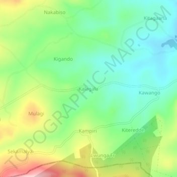 Kalagala topographic map, elevation, terrain