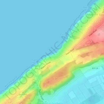Walton Bay topographic map, elevation, terrain