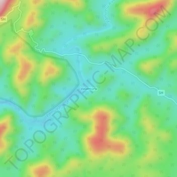 Valamuru topographic map, elevation, terrain