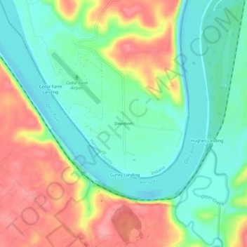 Davidson topographic map, elevation, terrain