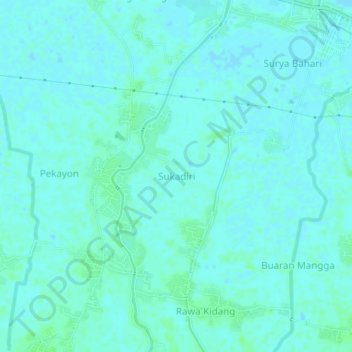 Sukadiri topographic map, elevation, terrain