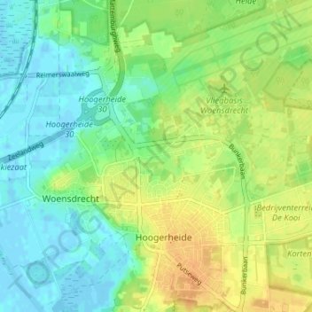 Zandfort topographic map, elevation, terrain