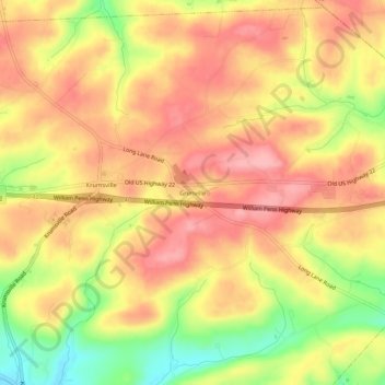 Grimville topographic map, elevation, terrain