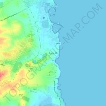 Borgo 84 topographic map, elevation, terrain