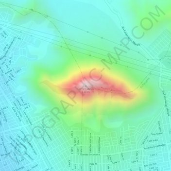 Cerro Cabras topographic map, elevation, terrain