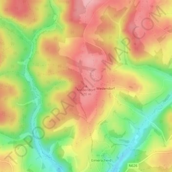 Medendorf topographic map, elevation, terrain
