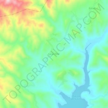 Karanfiller topographic map, elevation, terrain